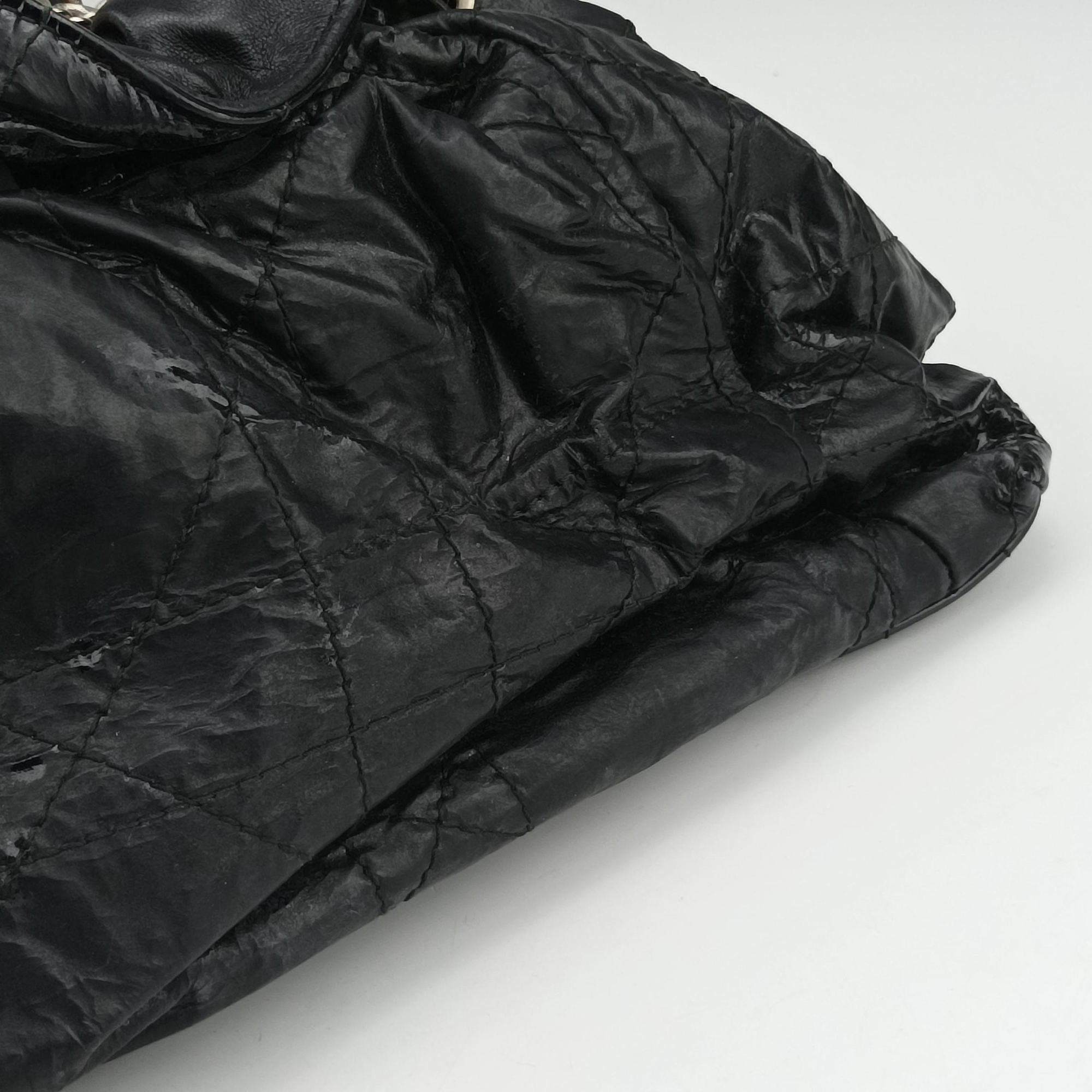 Pre-owned Christian Dior Le Trente Cannage Black Patent  shoulderbag | stylenewstar