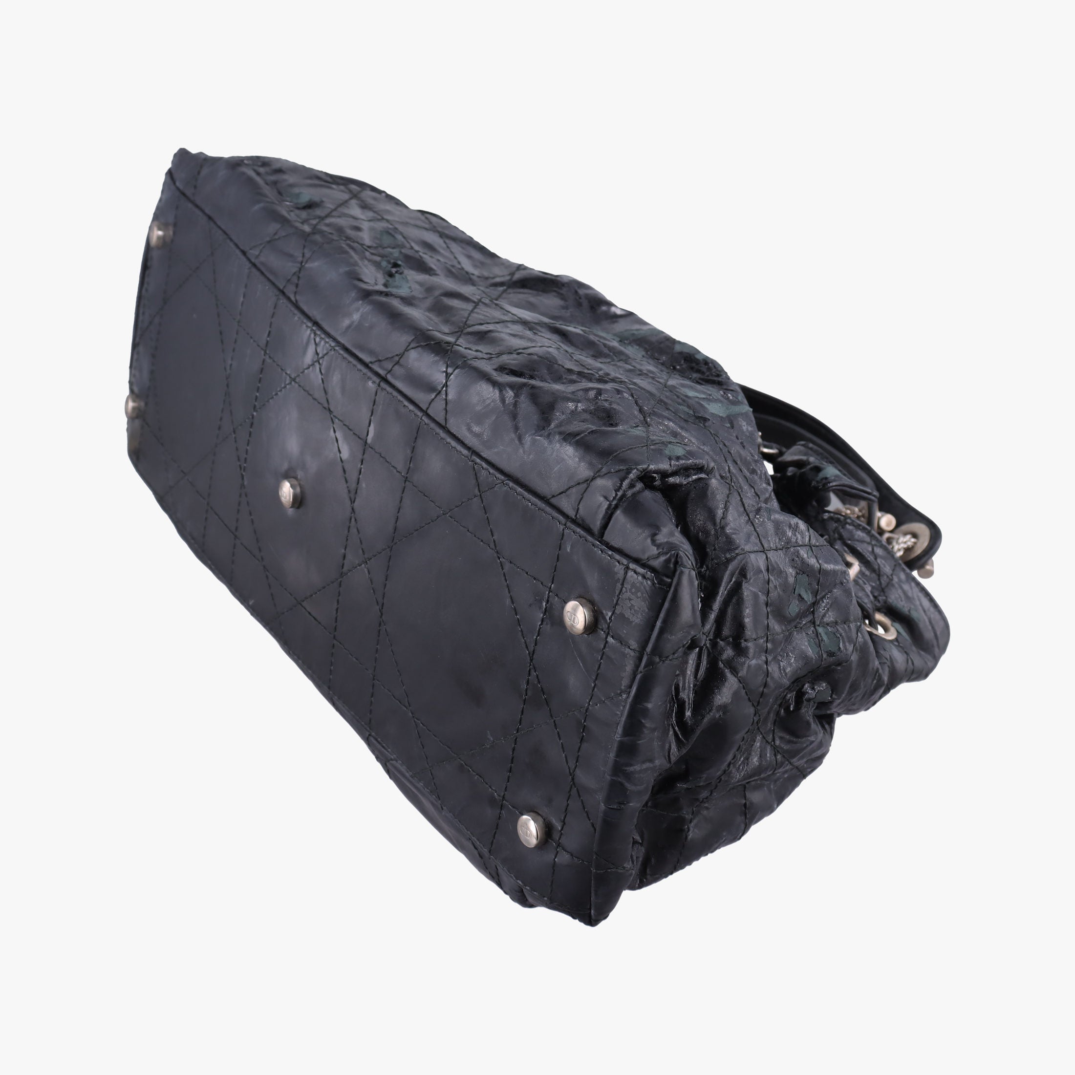 Pre-owned Christian Dior Le Trente Cannage Black Patent  shoulderbag | stylenewstar