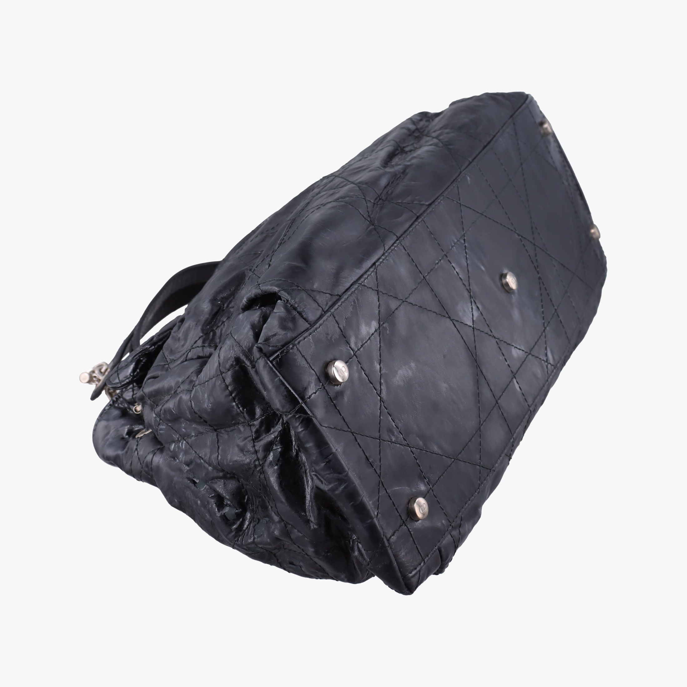 Pre-owned Christian Dior Le Trente Cannage Black Patent  shoulderbag | stylenewstar