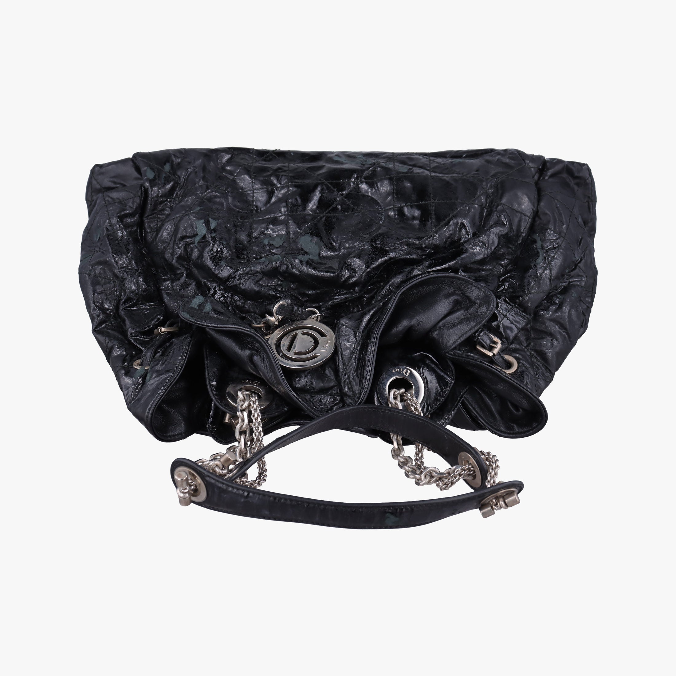 Pre-owned Christian Dior Le Trente Cannage Black Patent  shoulderbag | stylenewstar