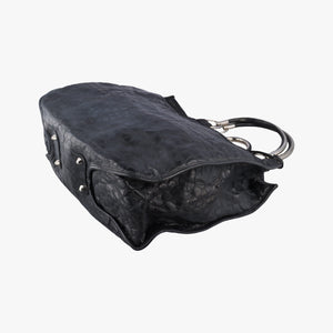 Vintage Christian Dior 61 Hobo Black Leather×Patent  handbag | stylenewstar