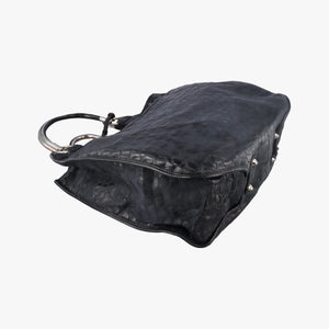 Vintage Christian Dior 61 Hobo Black Leather×Patent  handbag | stylenewstar