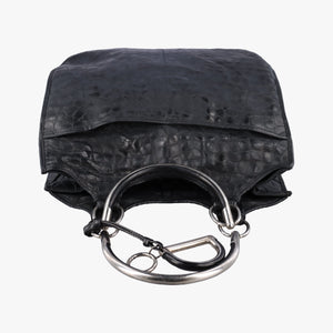 Vintage Christian Dior 61 Hobo Black Leather×Patent  handbag | stylenewstar