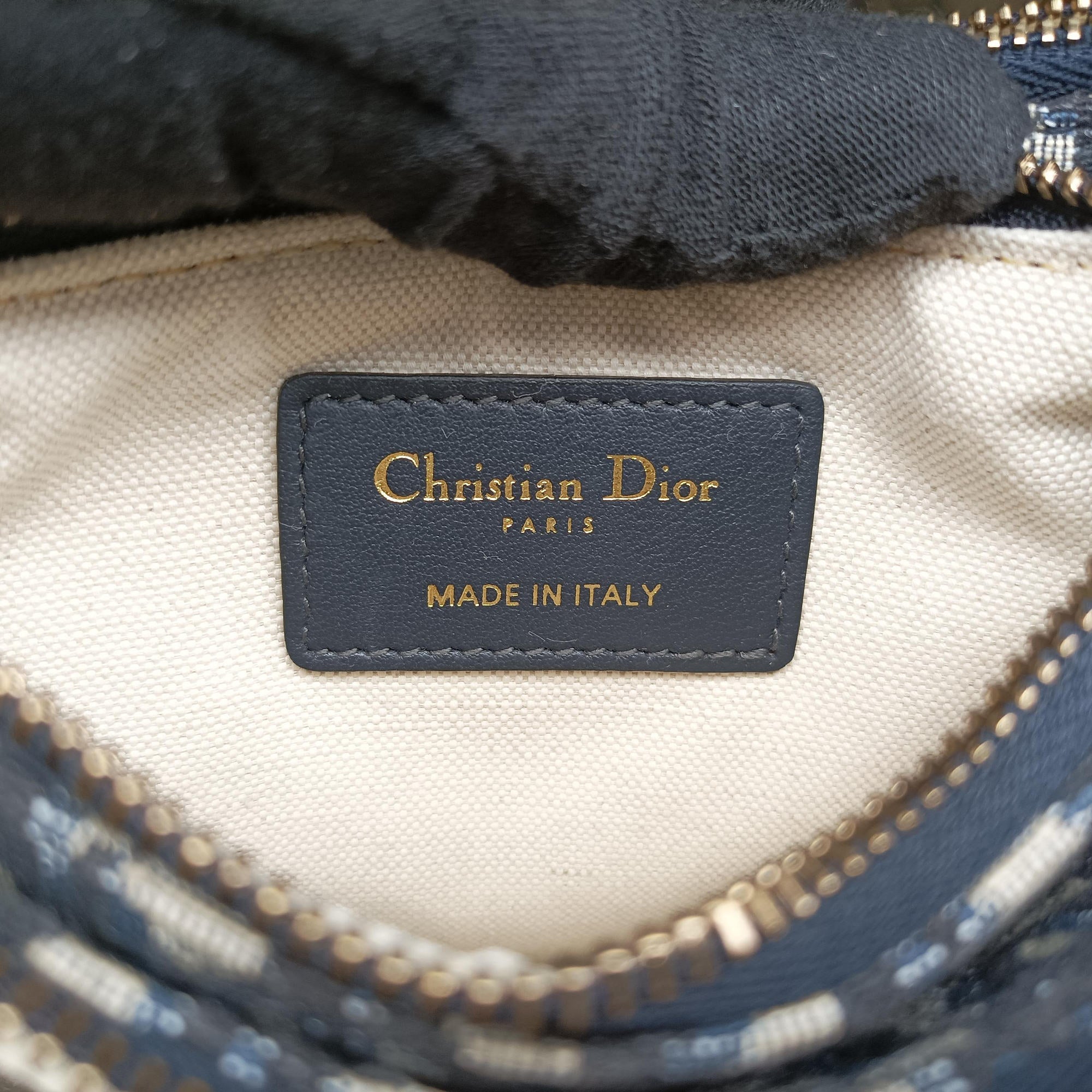 Pre-owned Christian Dior Saddle Navy×Gray Jacquard  shoulderbag | stylenewstar