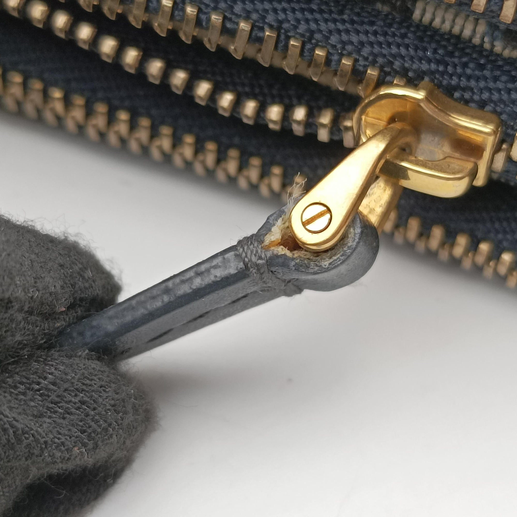 Pre-owned Christian Dior Saddle Navy×Gray Jacquard  shoulderbag | stylenewstar