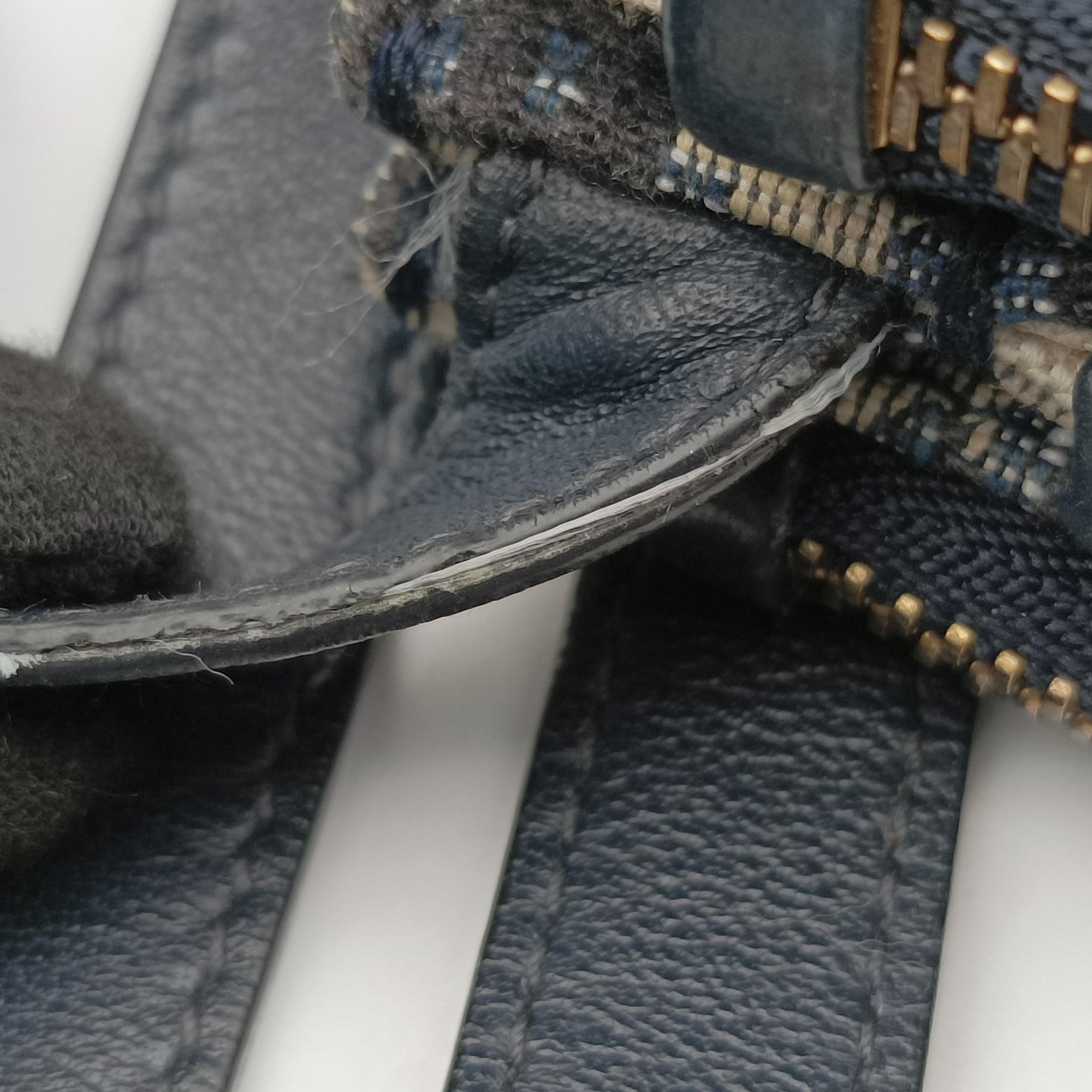 Pre-owned Christian Dior Saddle Navy×Gray Jacquard  shoulderbag | stylenewstar