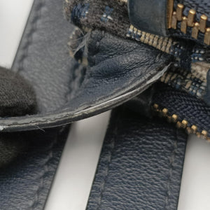 Pre-owned Christian Dior Saddle Navy×Gray Jacquard  shoulderbag | stylenewstar