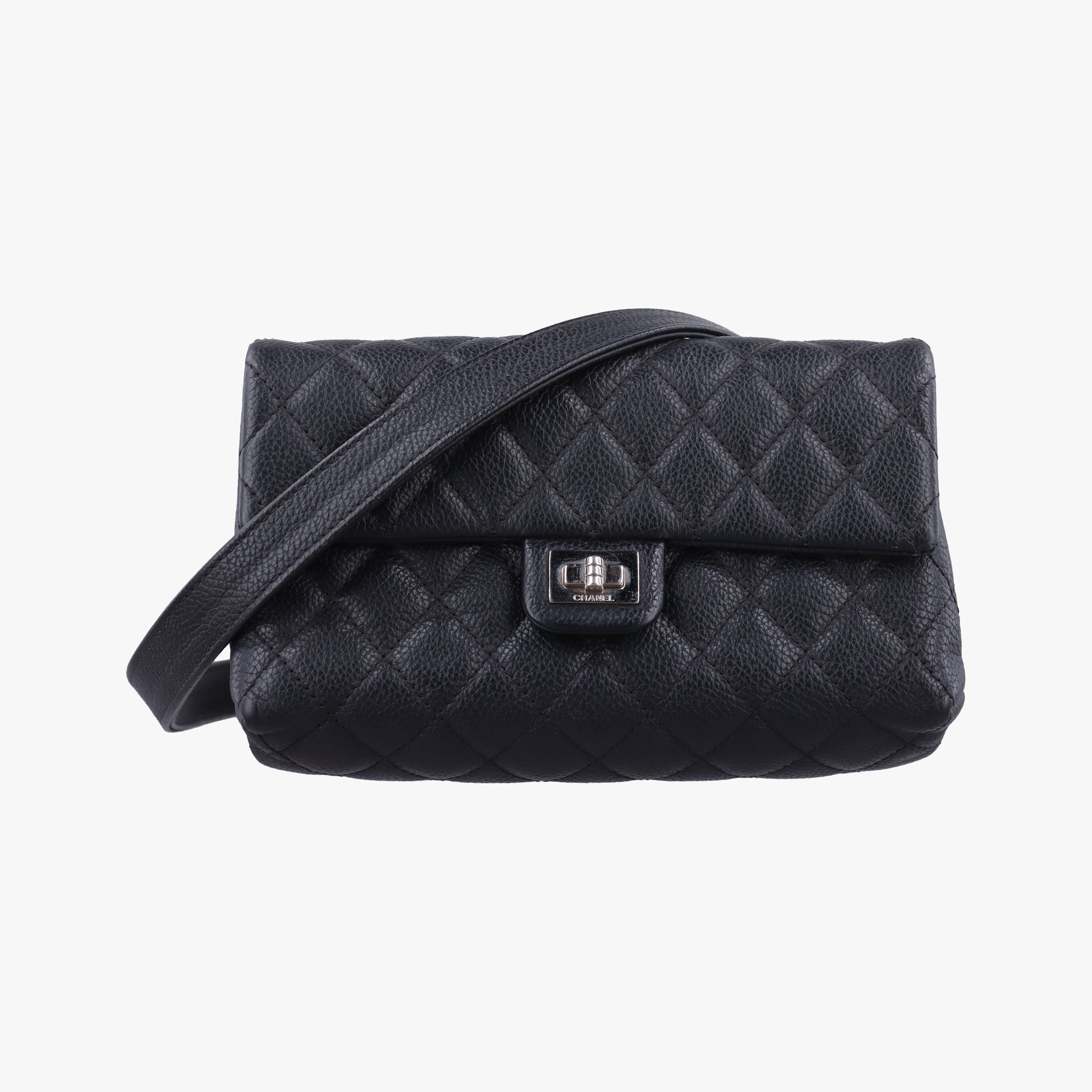 Vintage Chanel Matelasse 2.55 Black pebbled U48753 bum bag/waist bag | stylenewstar