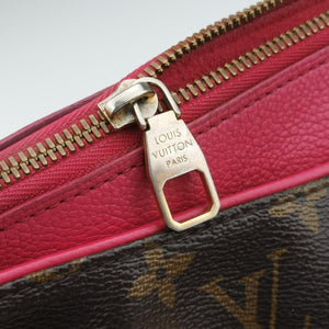 Pre-owned Louis Vuitton PALLAS brown×SAFRAN Monogram Canvas×calf leather M40929 shoulderbag | stylenewstar