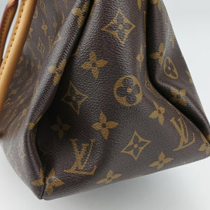 Pre-owned Louis Vuitton PALLAS brown×SAFRAN Monogram Canvas×calf leather M40929 shoulderbag | stylenewstar