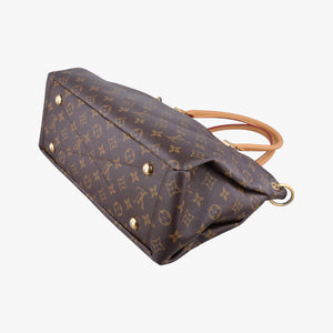 Pre-owned Louis Vuitton PALLAS brown×SAFRAN Monogram Canvas×calf leather M40929 shoulderbag | stylenewstar