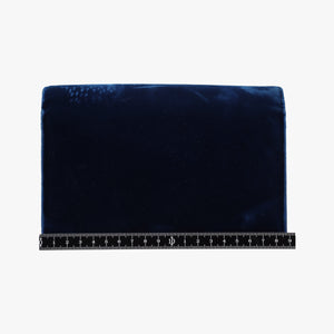 Pre-owned Yves Saint Laurent KATE Navy velour 491521 shoulderbag | stylenewstar