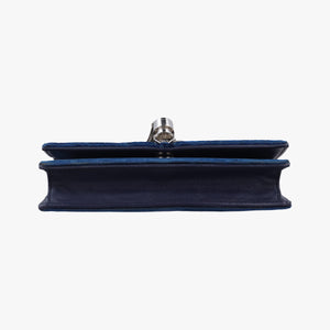 Pre-owned Yves Saint Laurent KATE Navy velour 491521 shoulderbag | stylenewstar