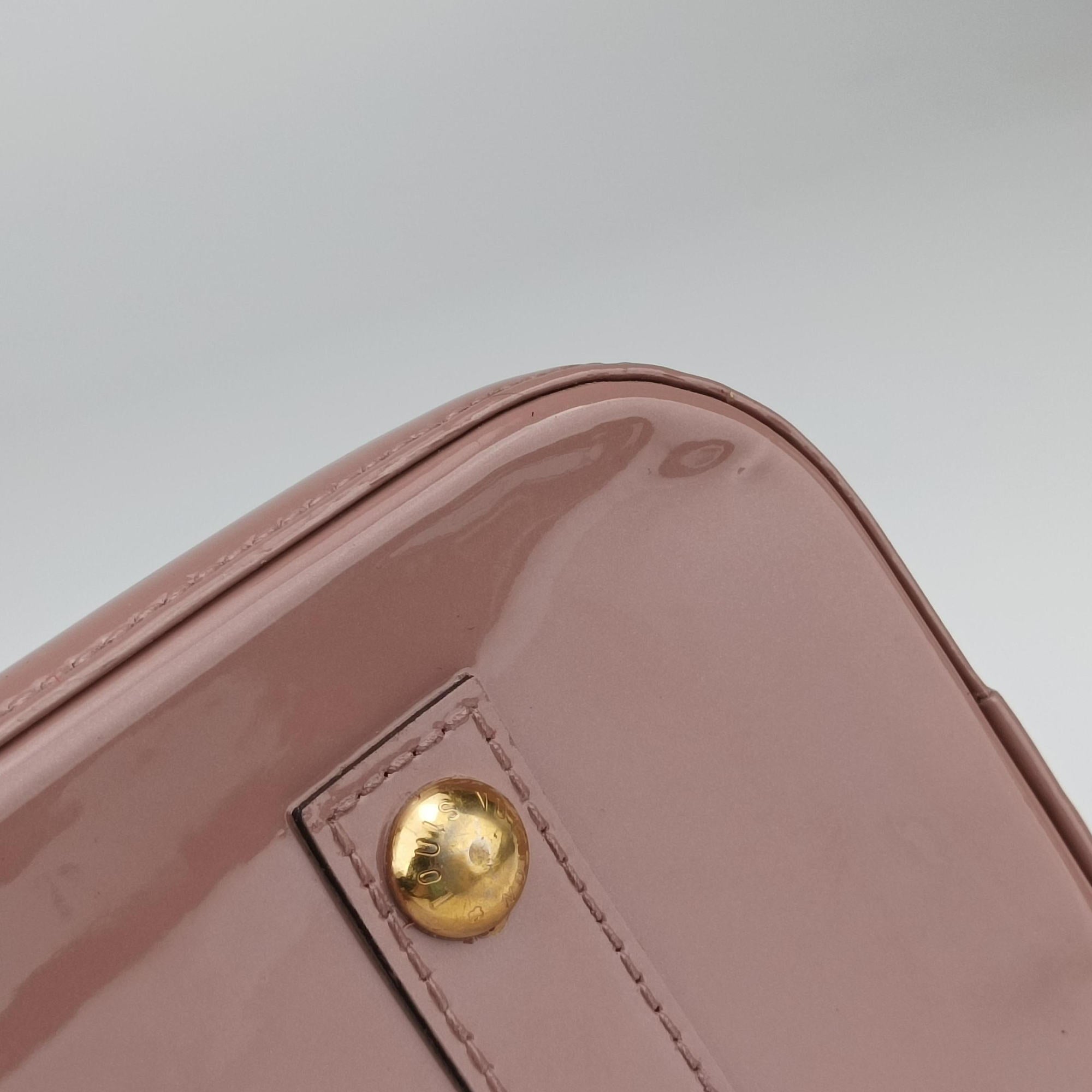 Secondhand Louis Vuitton ALMA PM Rose Velours Vernis M94767 handbag | stylenewstar