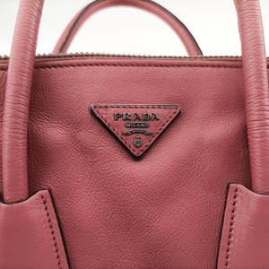 Pre-owned Prada Twin Pocket Winged Tote Pink Leather BN2619 shoulderbag | stylenewstar