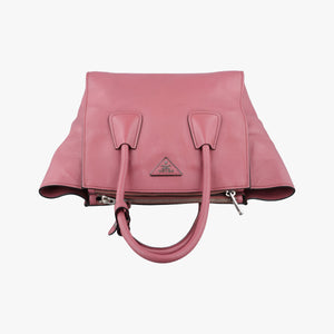 Pre-owned Prada Twin Pocket Winged Tote Pink Leather BN2619 shoulderbag | stylenewstar