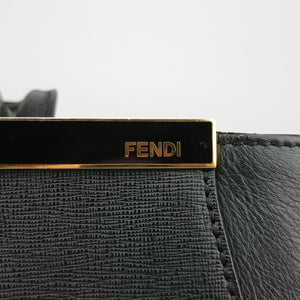 Pre-owned Fendi 2 JOURS Black Leather 8BH250 shoulderbag | stylenewstar