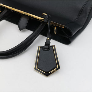 Pre-owned Fendi 2 JOURS Black Leather 8BH250 shoulderbag | stylenewstar