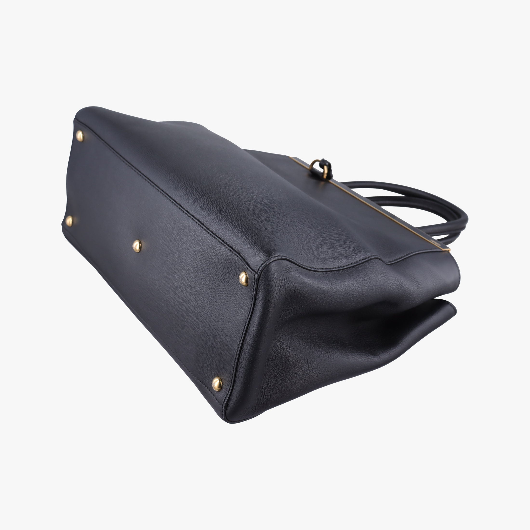 Pre-owned Fendi 2 JOURS Black Leather 8BH250 shoulderbag | stylenewstar