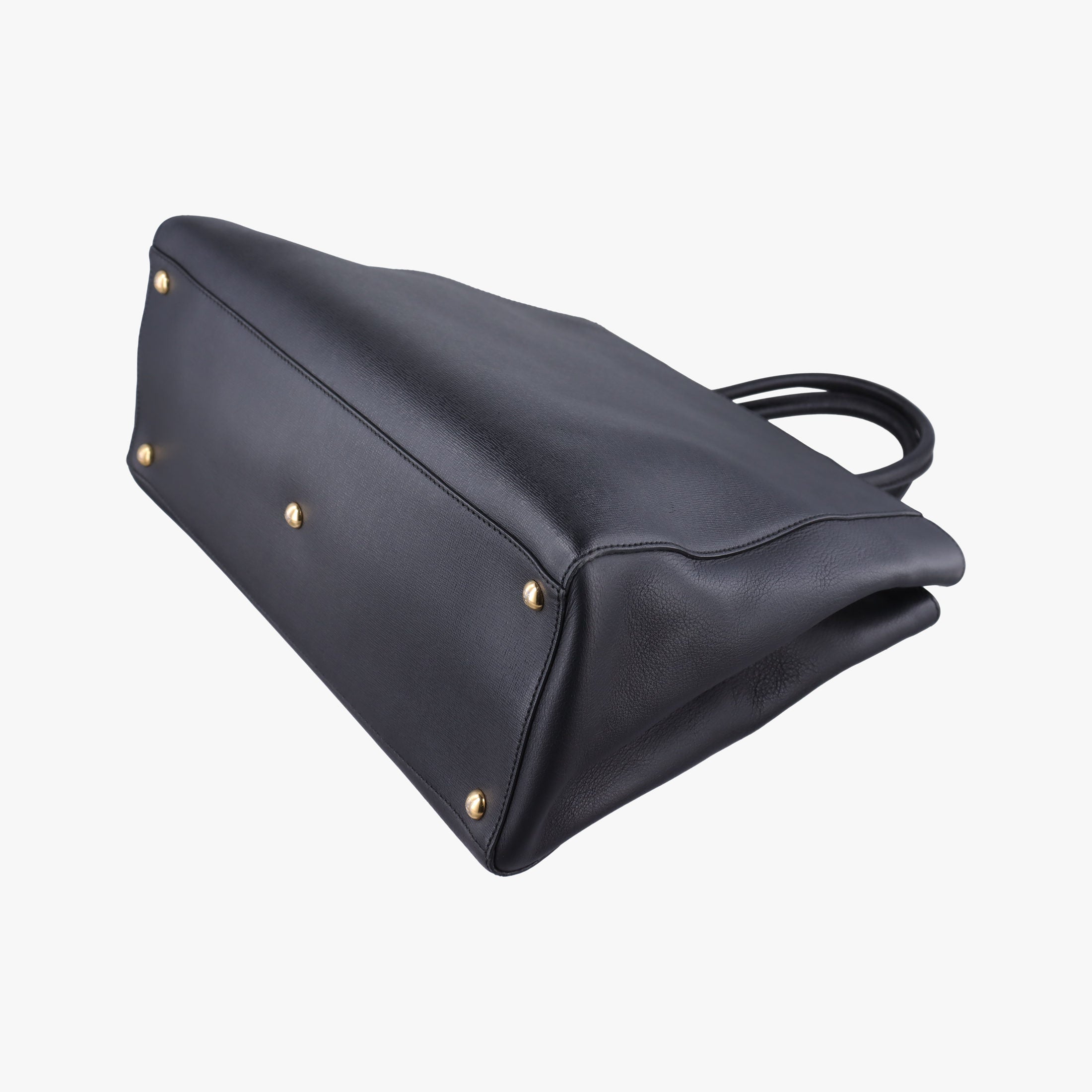 Pre-owned Fendi 2 JOURS Black Leather 8BH250 shoulderbag | stylenewstar