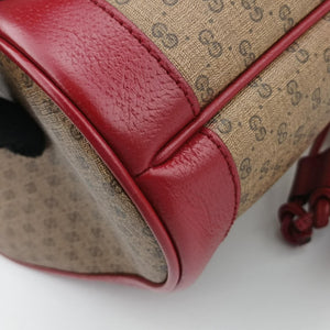 Pre-owned Gucci Doraemon collaboration Brown x red PVC coated canvas×Leather 655597 shoulderbag | stylenewstar