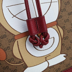 Pre-owned Gucci Doraemon collaboration Brown x red PVC coated canvas×Leather 655597 shoulderbag | stylenewstar
