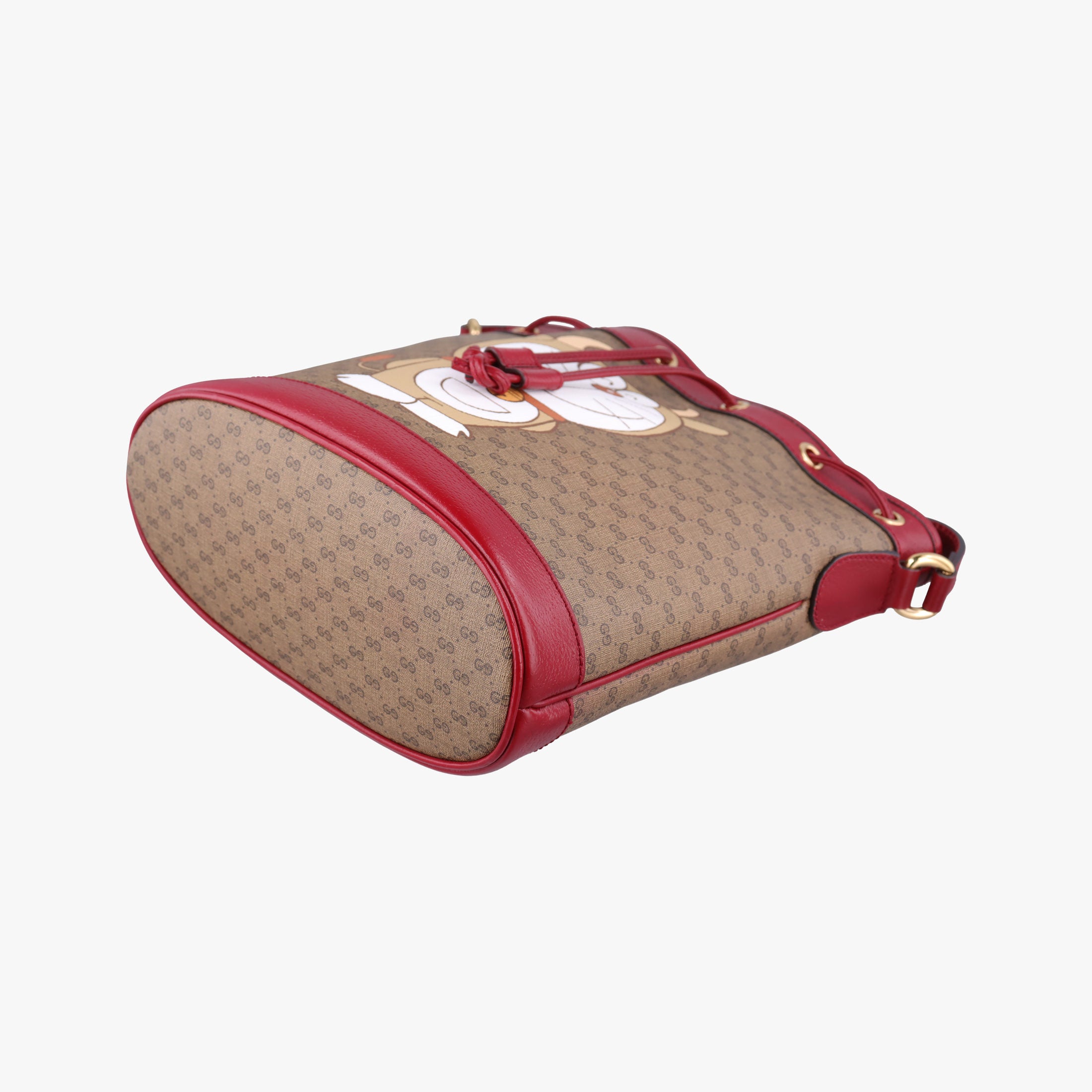 Pre-owned Gucci Doraemon collaboration Brown x red PVC coated canvas×Leather 655597 shoulderbag | stylenewstar