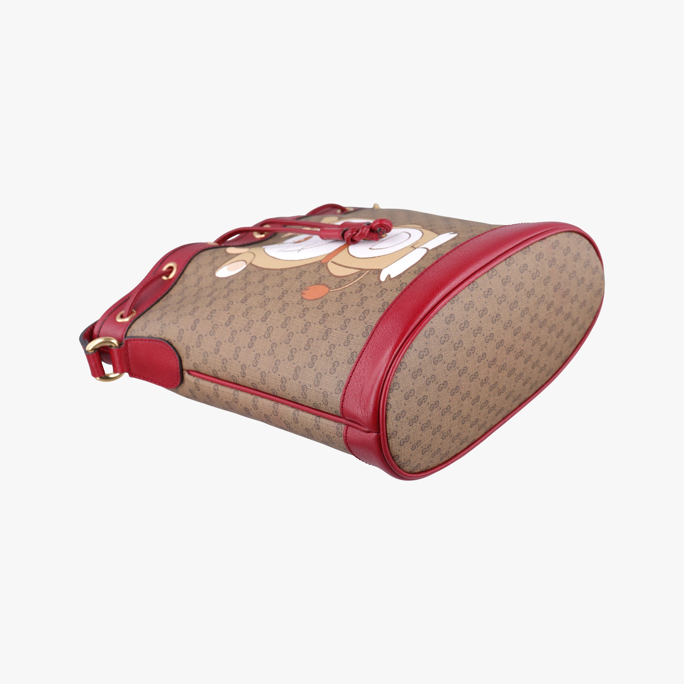 Pre-owned Gucci Doraemon collaboration Brown x red PVC coated canvas×Leather 655597 shoulderbag | stylenewstar