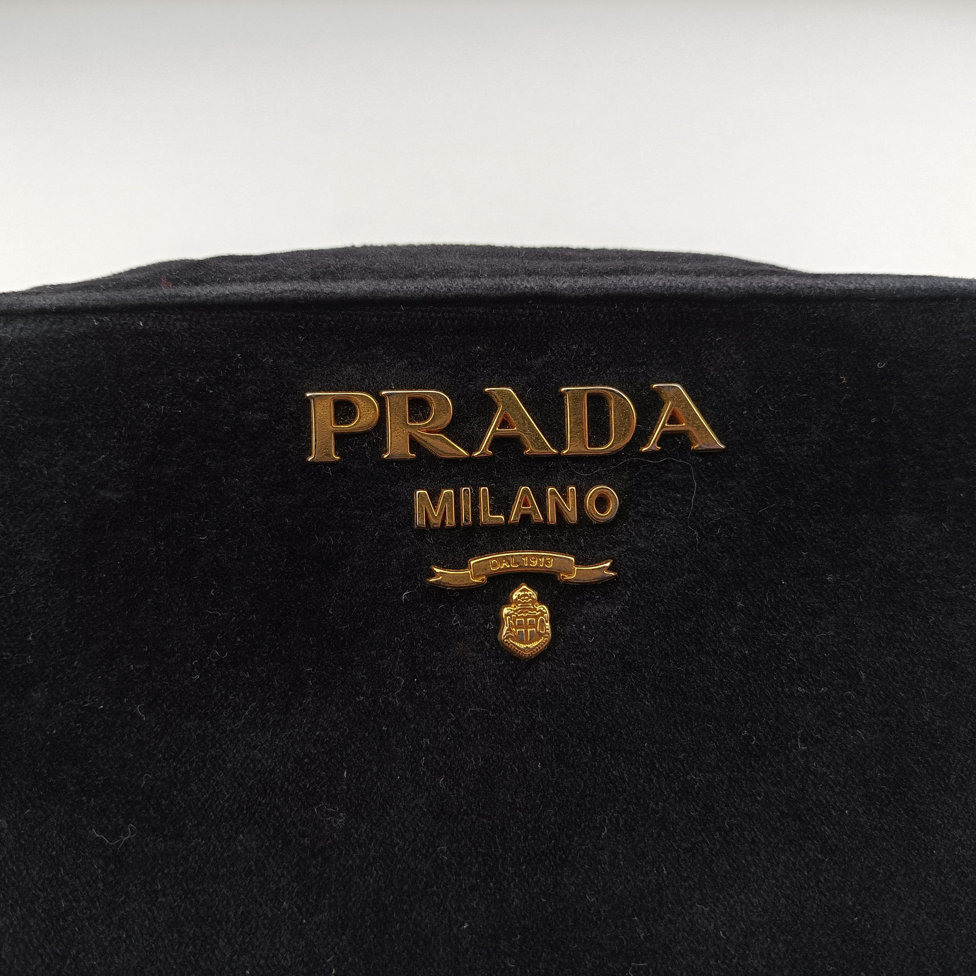 Pre-owned Prada Velluto Black Velour 1BH076 shoulderbag | stylenewstar