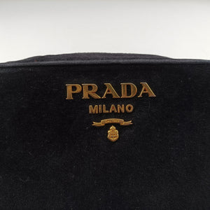 Pre-owned Prada Velluto Black Velour 1BH076 shoulderbag | stylenewstar