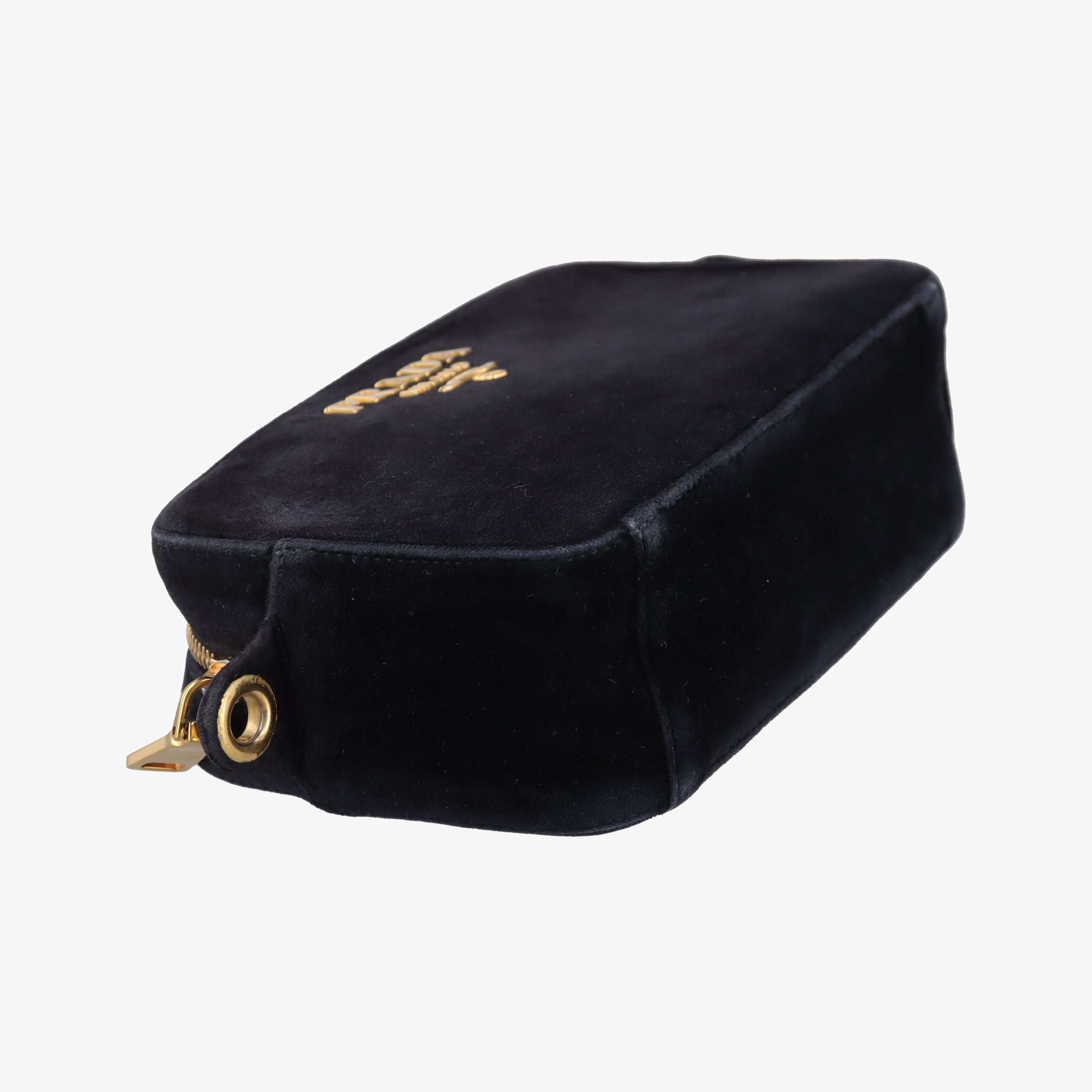Pre-owned Prada Velluto Black Velour 1BH076 shoulderbag | stylenewstar