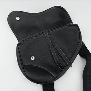 Pre-owned Christian Dior Saddle KAWS  Bee Black Leather  bum bag/waist bag | stylenewstar