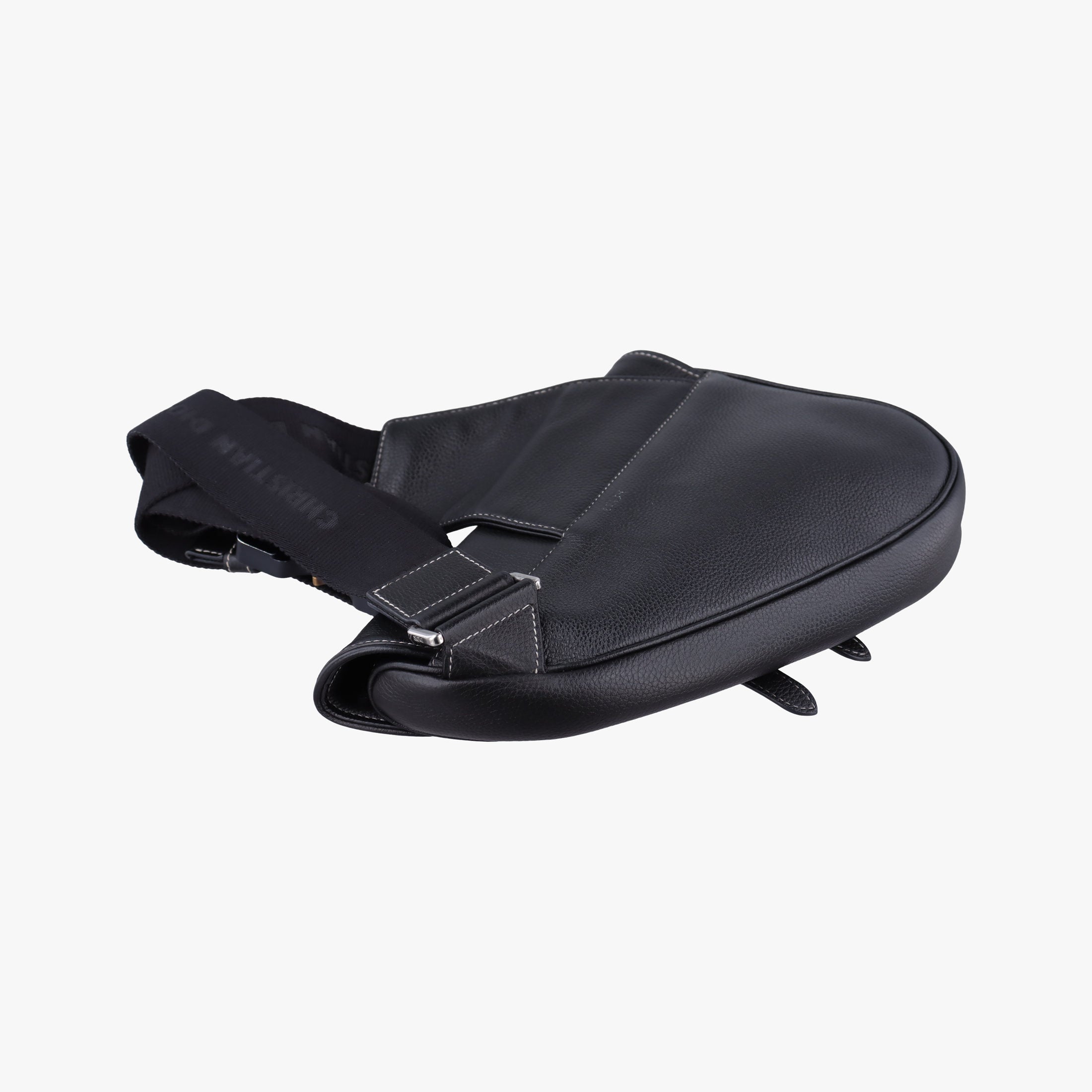 Pre-owned Christian Dior Saddle KAWS  Bee Black Leather  bum bag/waist bag | stylenewstar