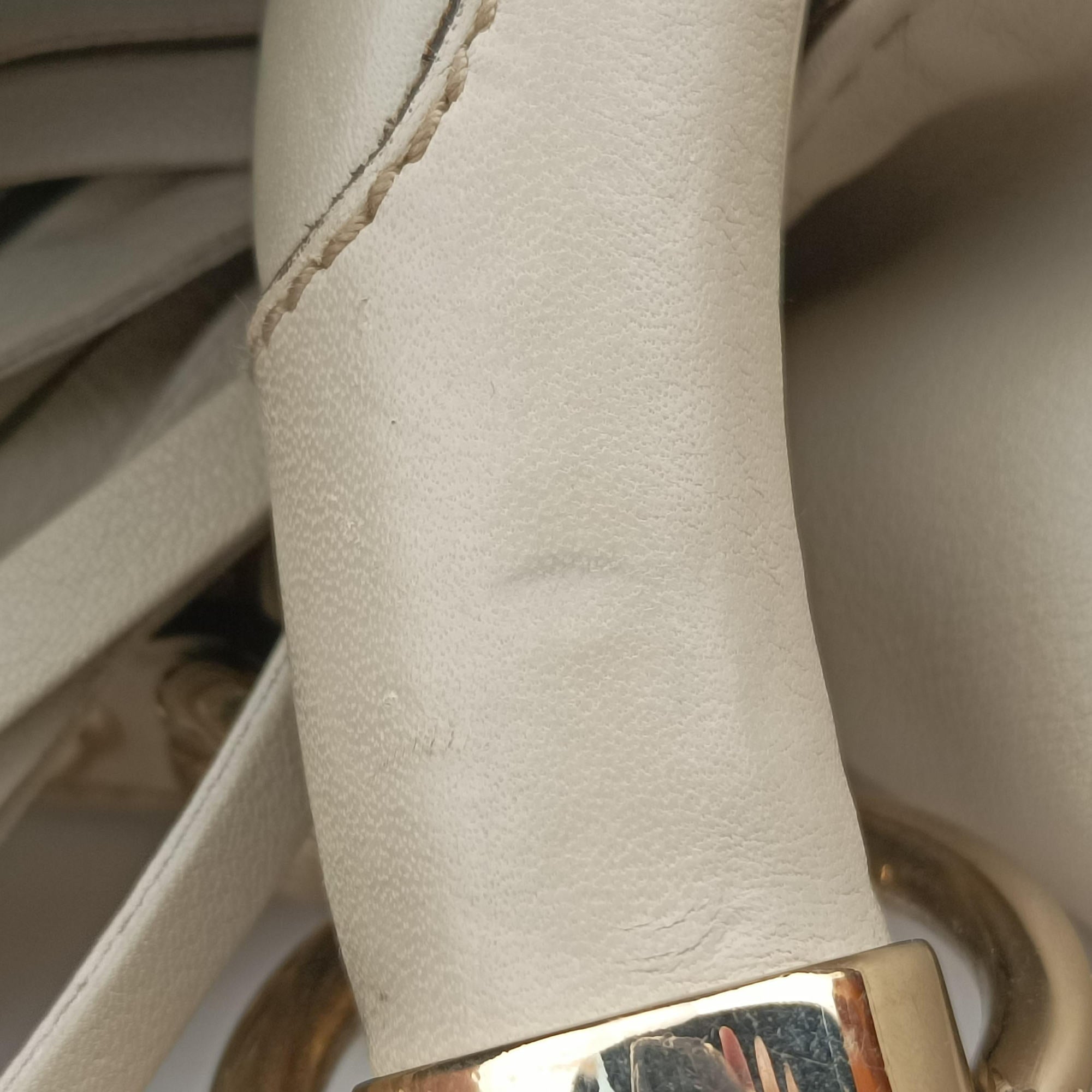 Pre-owned Gucci Indy Babouska Brown×White Leather×canvas 185566 shoulderbag | stylenewstar