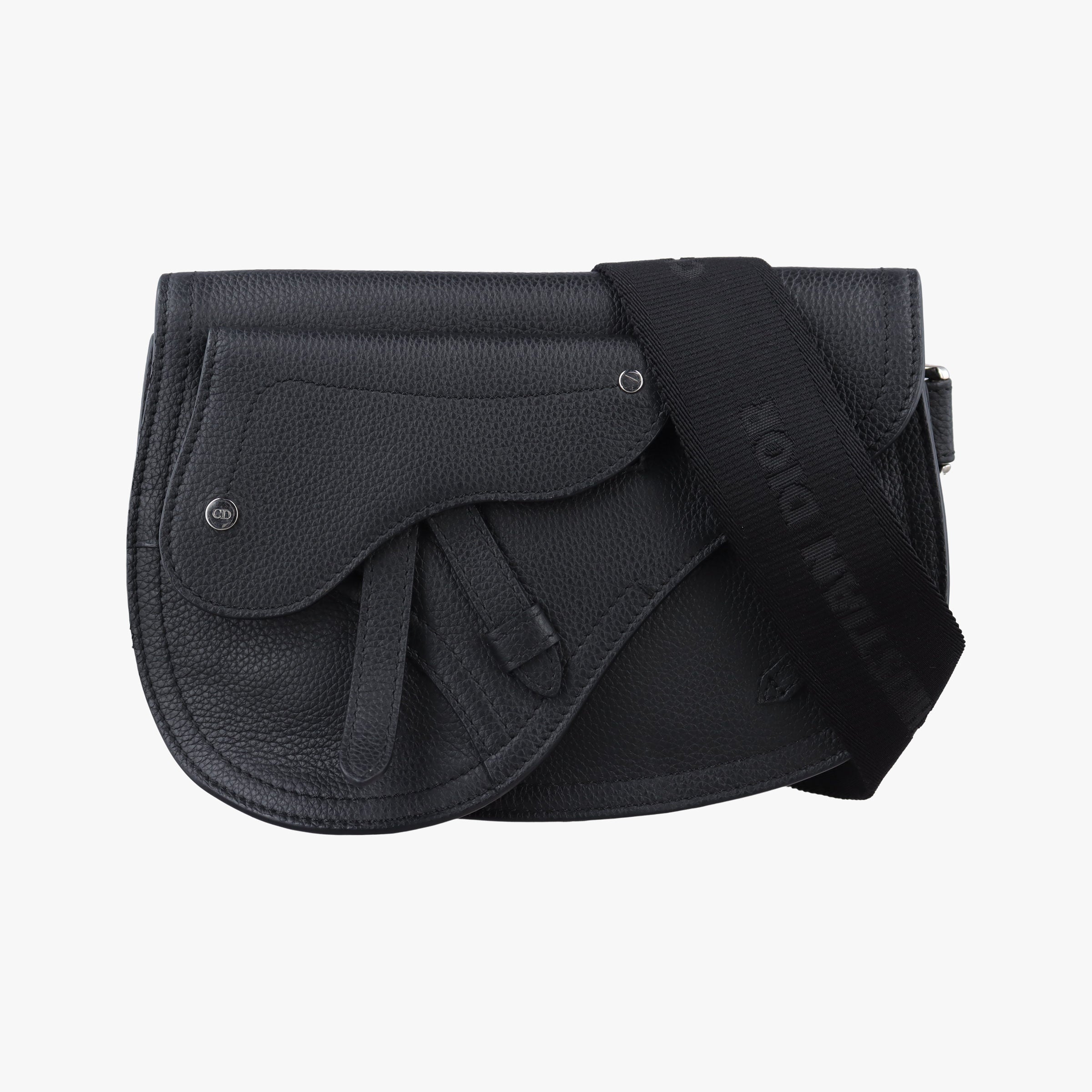 Pre-owned Christian Dior Saddle Black leather  shoulderbag | stylenewstar