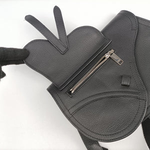 Pre-owned Christian Dior Saddle Black leather  shoulderbag | stylenewstar