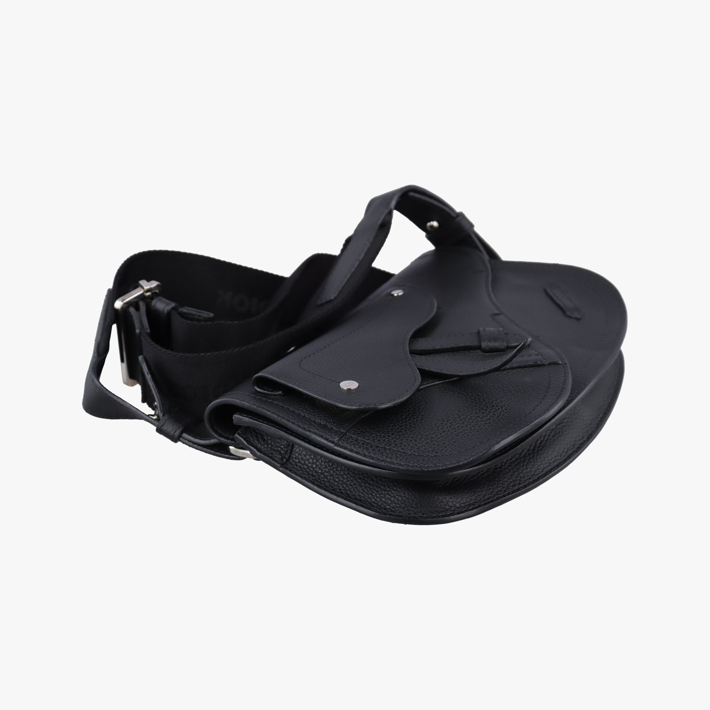 Pre-owned Christian Dior Saddle Black leather  shoulderbag | stylenewstar
