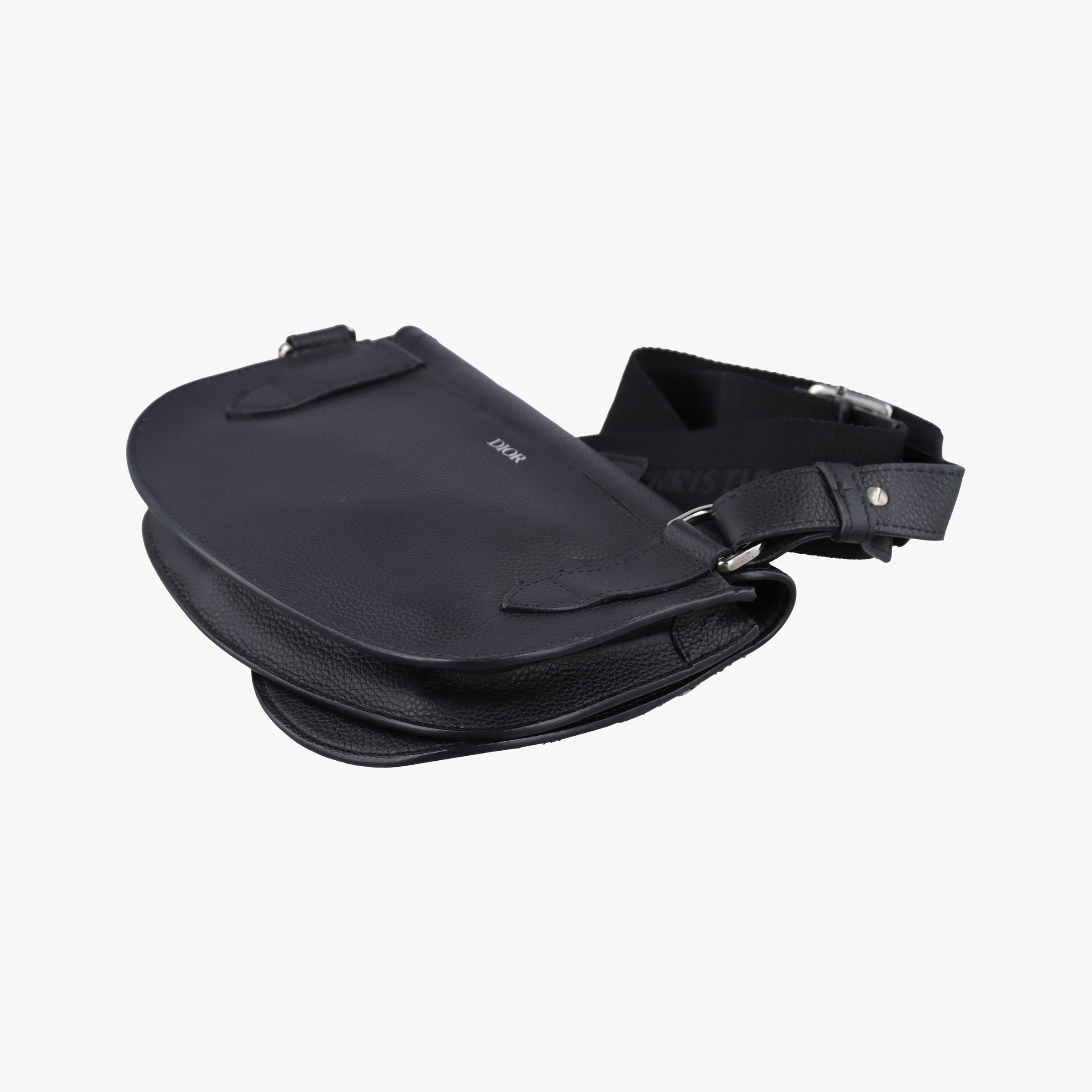 Pre-owned Christian Dior Saddle Black leather  shoulderbag | stylenewstar