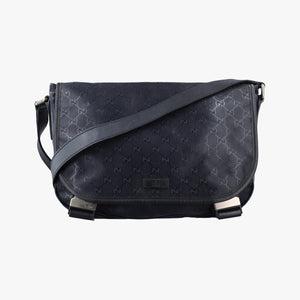 Vintage Gucci GG Plus Messenger Black PVC coated canvas 201732 shoulderbag | stylenewstar