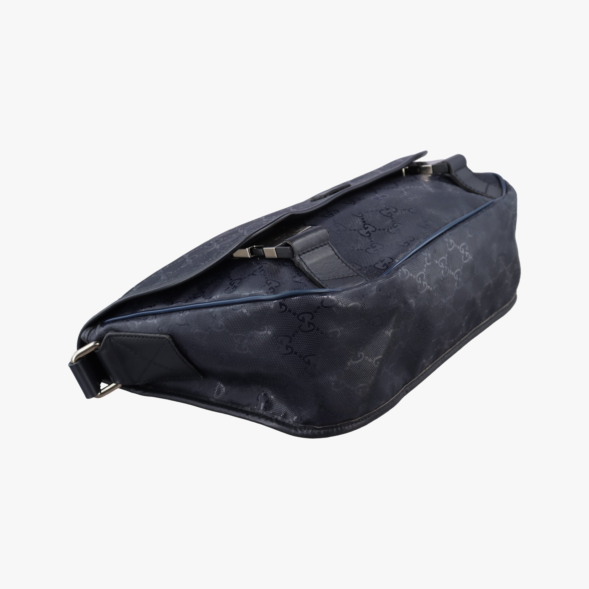 Vintage Gucci GG Plus Messenger Black PVC coated canvas 201732 shoulderbag | stylenewstar