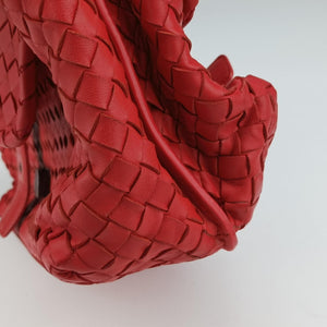 Pre-owned Bottega Veneta Intrecciato Red lambskin  shoulderbag | stylenewstar