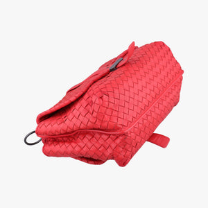 Pre-owned Bottega Veneta Intrecciato Red lambskin  shoulderbag | stylenewstar