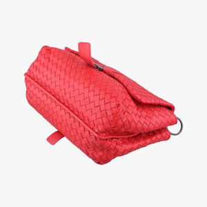 Pre-owned Bottega Veneta Intrecciato Red lambskin  shoulderbag | stylenewstar