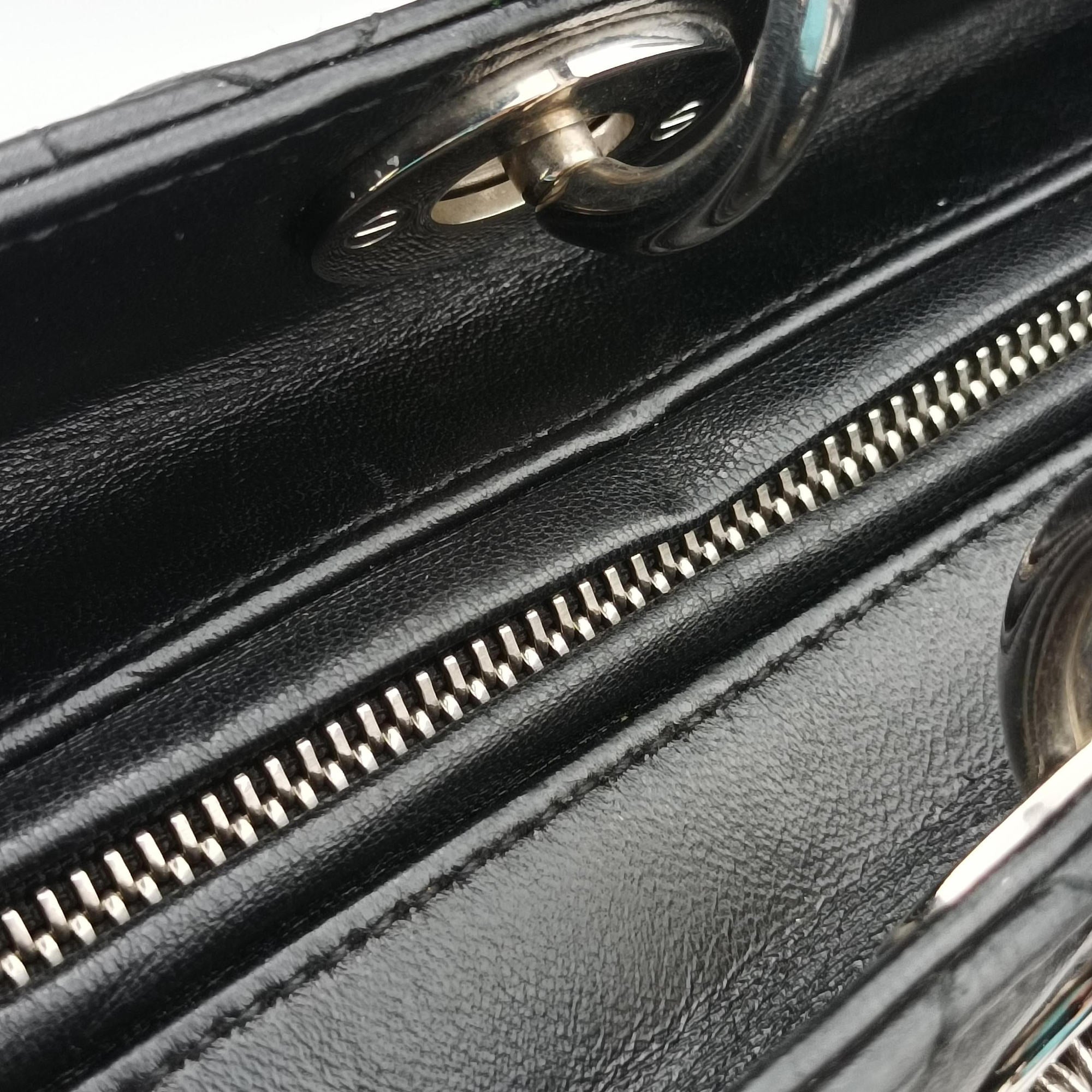 Pre-owned Christian Dior Lady Dior Black lambskin  shoulderbag | stylenewstar