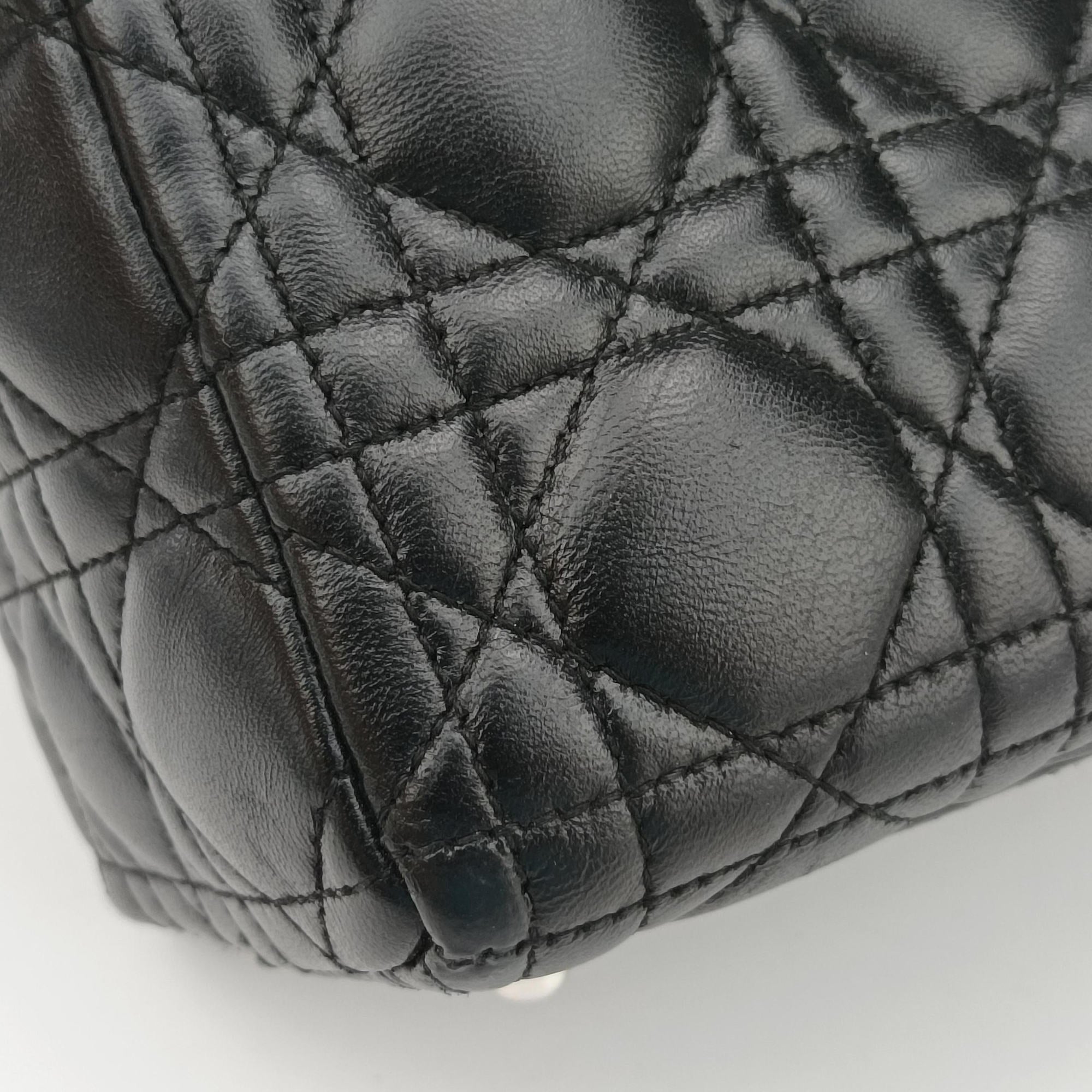 Pre-owned Christian Dior Lady Dior Black lambskin  shoulderbag | stylenewstar