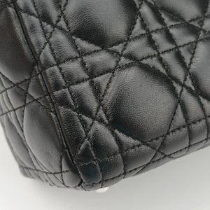 Pre-owned Christian Dior Lady Dior Black lambskin  shoulderbag | stylenewstar