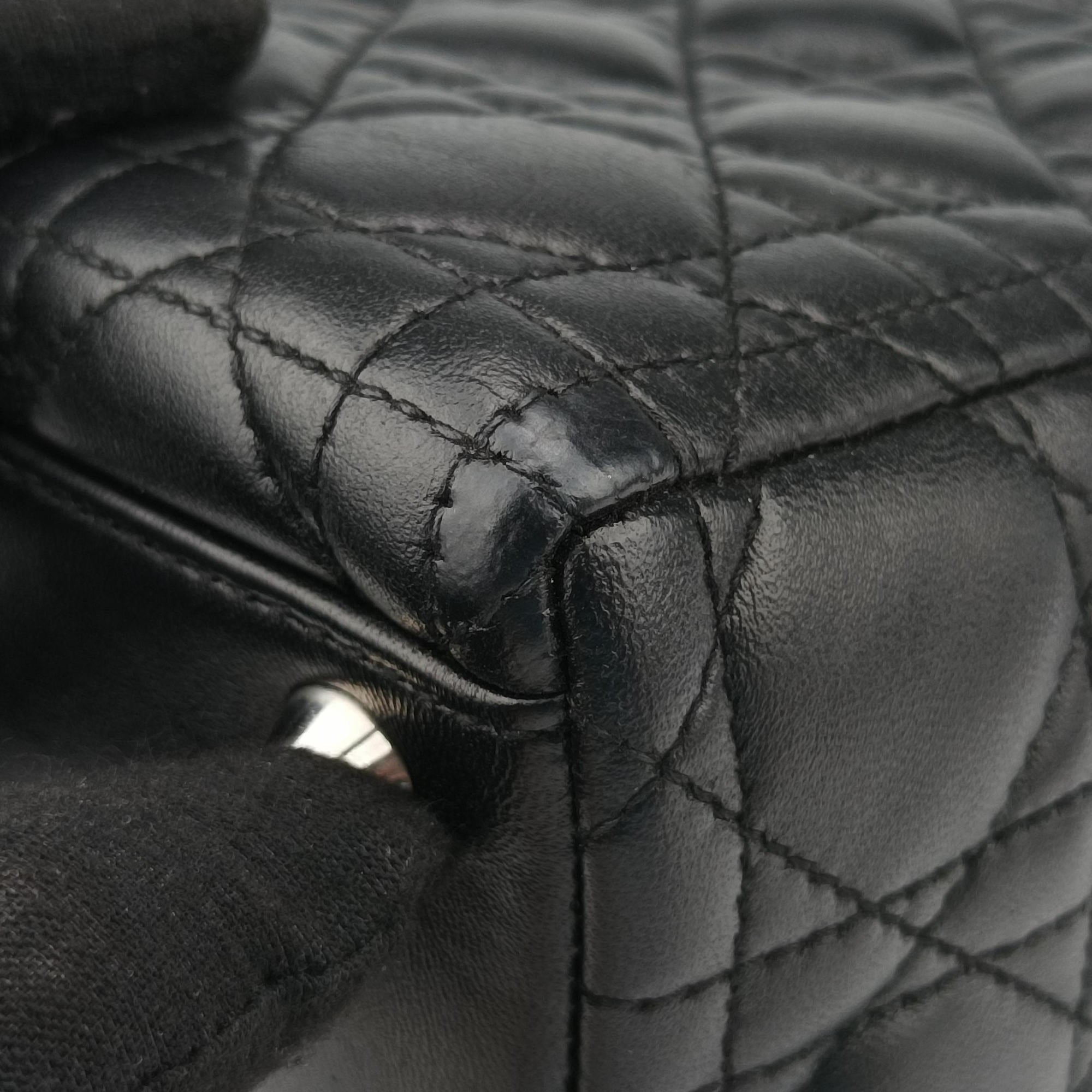 Pre-owned Christian Dior Lady Dior Black lambskin  shoulderbag | stylenewstar