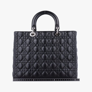 Pre-owned Christian Dior Lady Dior Black lambskin  shoulderbag | stylenewstar