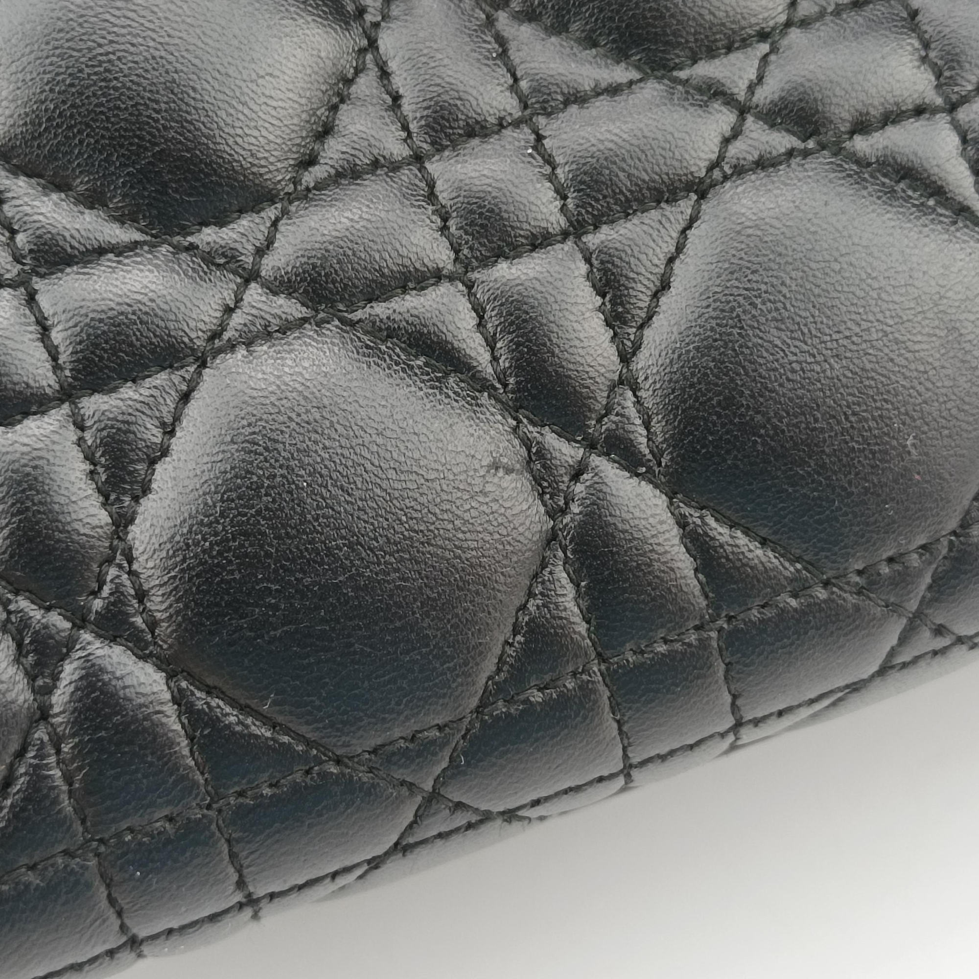 Pre-owned Christian Dior Lady Dior Black lambskin  shoulderbag | stylenewstar