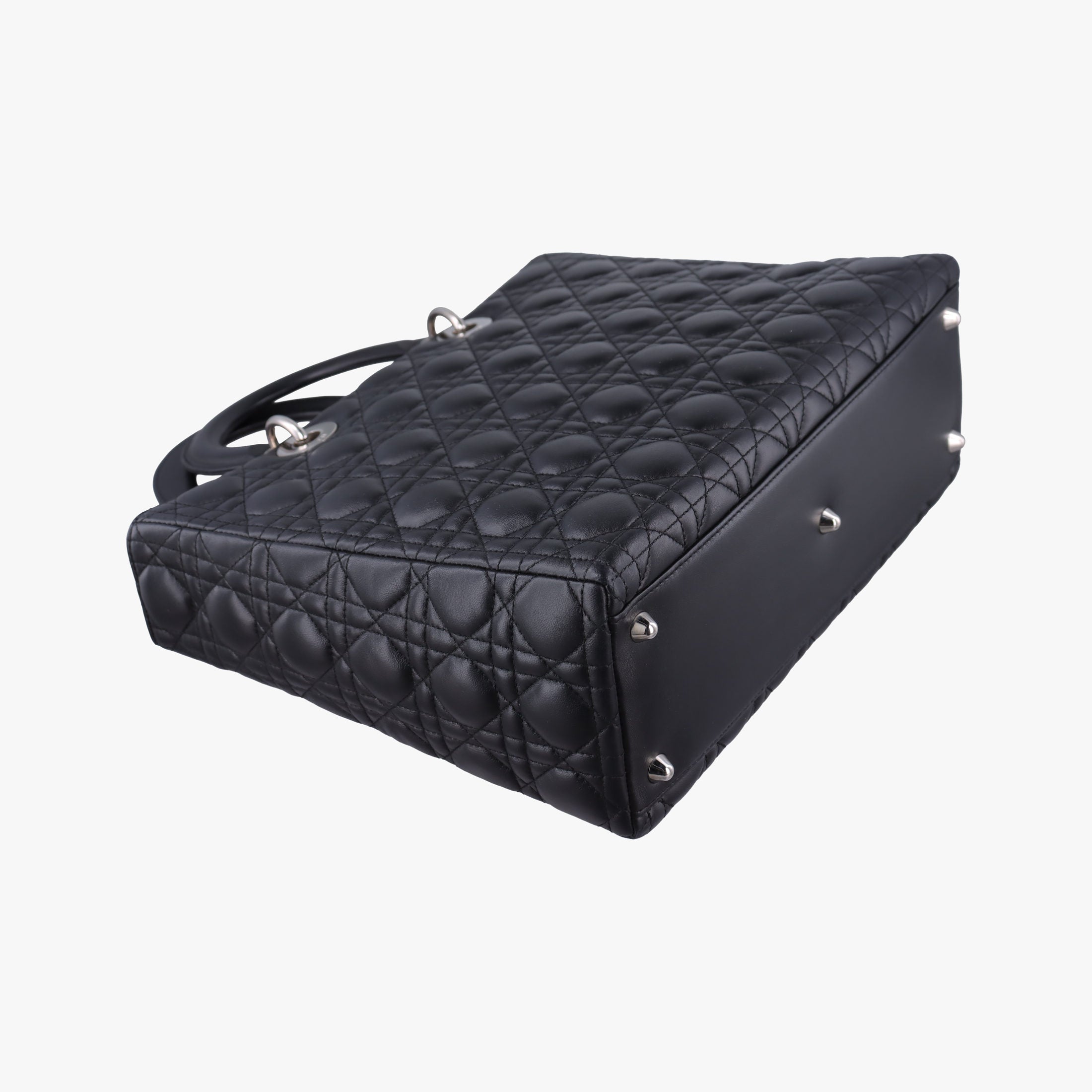 Pre-owned Christian Dior Lady Dior Black lambskin  shoulderbag | stylenewstar